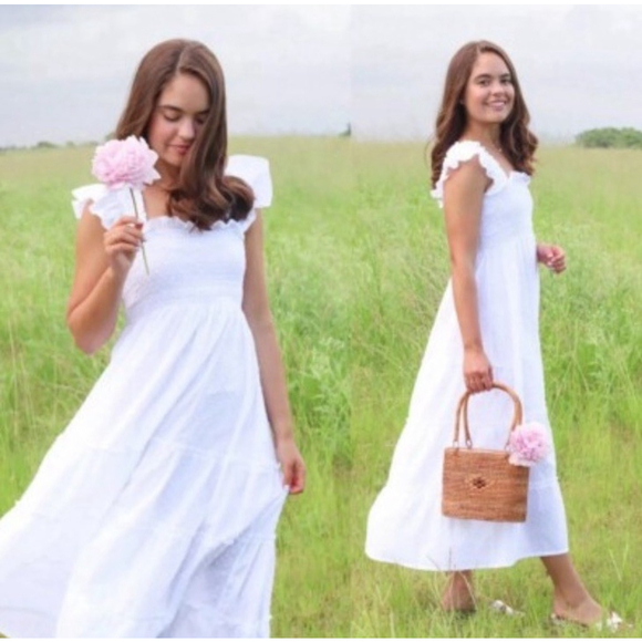 Hill House Dresses & Skirts - Hill House The Ellie Nap Dress Sheer White Swiss Dot M Prairie Cottage Tradwife